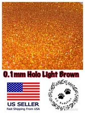 Holographic Light Brown Extra Fine 0.1mm Glitter nail acrylic  Tumbler Resin 5g