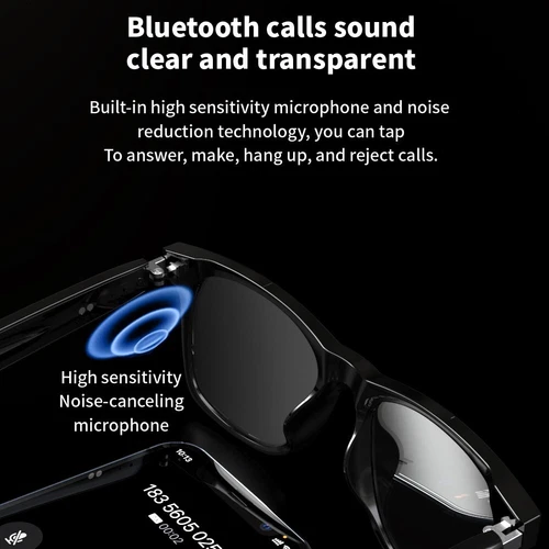 Smart Glasses,Remote Camera & Bluetooth Sunglasses Open Ear Speaker Headphone - Picture 12 of 21