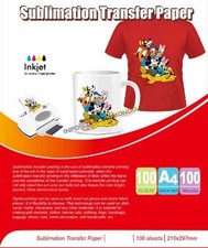 100 CARTA SUBLIMATICA A4 ADATTA PER PORCELLANA LEGNO T-SHIRT TAZZA SUBLIMAZIONE