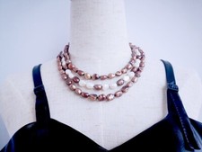 3 pasma brązowy biały barokowy słodkowodny naszyjnik z perłami biżuteria oznakowanie zaopatrzenia