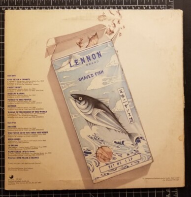 JOHN LENNON Shaved Fish 1978 LP w/ LYRIC INNER SW3421 Plastic Ono