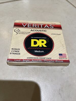 DR Strings Veritas Coated Core Technology Acoustic Guitar Strings: Medium 13-56