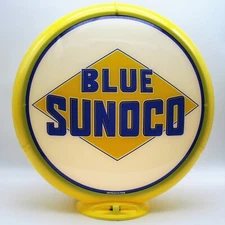 BLUE SUNOCO 13.5" Gas Pump Globe - SHIPS FULLY ASSEMBLED - READY FOR YOUR PUMP!