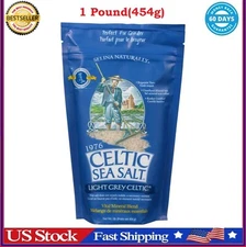 Light Grey Celtic Sea Salt 1 Pound Resealable Bag–Additive-Free,Gluten-Free,454G