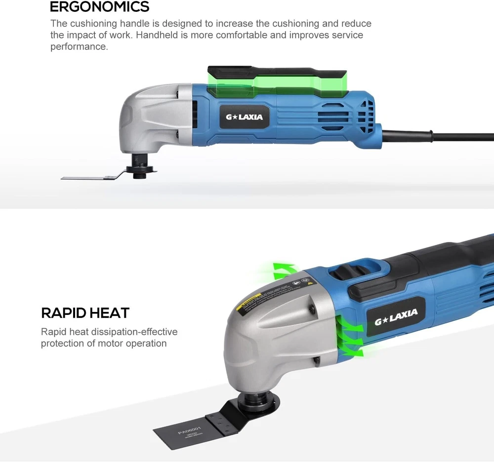 1.5A Oscillating Multi-Tool for Cutting Sanding Grinding & Trimming
