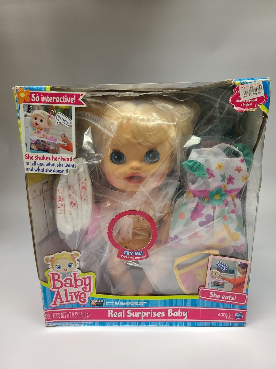 Baby Alive Real Surprises Doll 2012 Interactive Blonde Bilingual English  Spanish