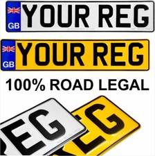 GB Union Jack badge Pressed number plates metal car registration UK Road Legal