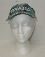 Sea World Souvenir checkered Visor Hat Cap Adjustable Blue white