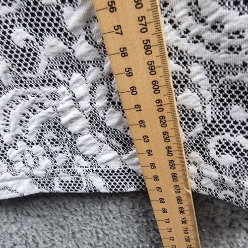 NOW Womens Skirt Size 8 Ivory Black Lace Stretch Knit Pencil Midi - Afbeelding 6 van 13