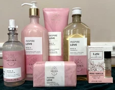 Bath & Body Works (6) LOVE ROSE VANILLA Mist~Roll-On~Body Cream~Wash~Lotion~Bar