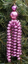 KURT ADLER VINTAGE 1990's HOLIDAY TRIM PURPLE BEADED TASSEL CHRISTMAS ORNAMENT