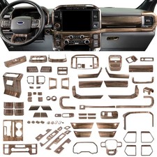 Wood Grain Front Center Console Interior Full Cover Trim Kit For Ford F150 2021 Wood Grain Front Center Console Interior Full Cover Trim Kit For Ford F150 2021