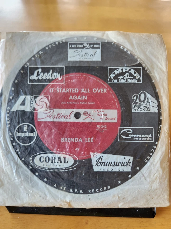 Brenda Lee "It's Started All Over Again" 1962 FESTIVAL Oz 7" 45rpm - Image 3 of 3