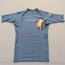 O'Neill Basic Skins SS Rash Guard Men L Dusty Blue UPF 50 Surf Swim Shirt NWT