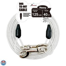40ft Reflective Tie-Out Cable for Heavy Dogs Up to 125 Pounds
