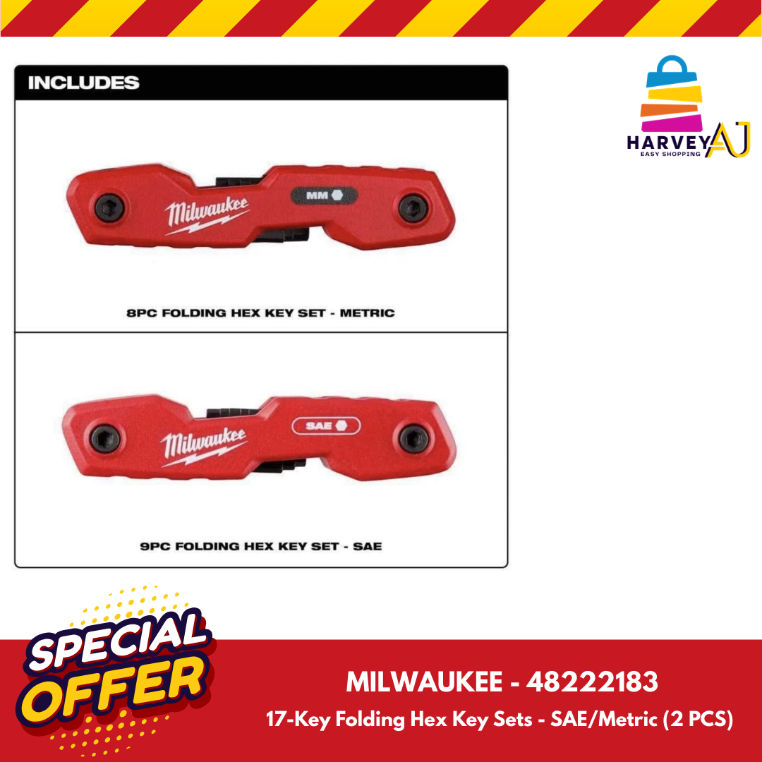 Milwaukee - 17-Key Folding Hex Key Sets SAE/Metric Set offers the