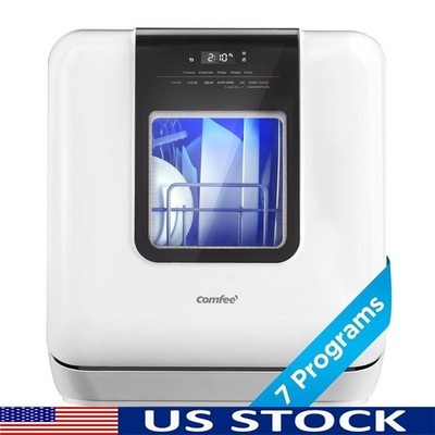 Compact Mini Dishwasher Auto Open UV Cleanup 6L Energy Saving 5 Programs New
