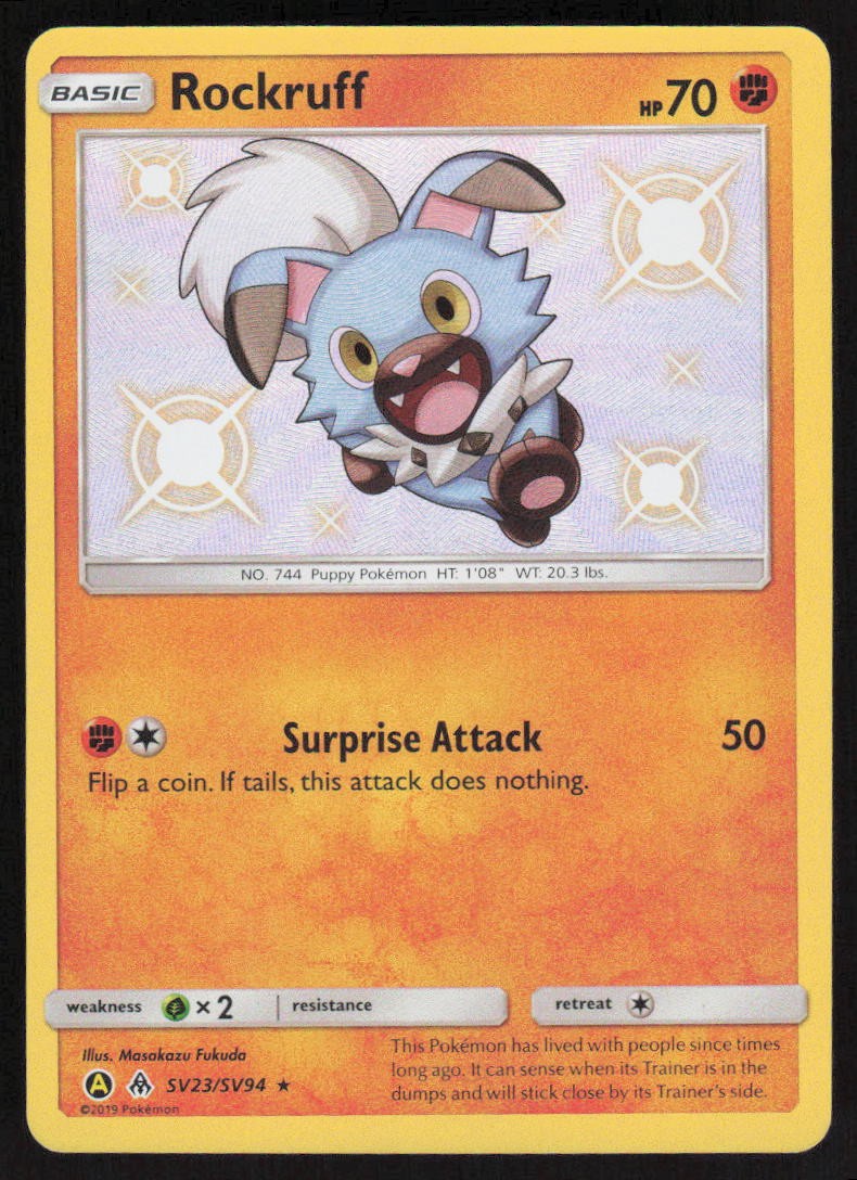 Rockruff Holo SV23/SV94 NM Hidden Fates: Shiny Vault Pokemon Card