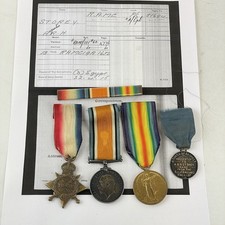 WW1 Medal Trio Acting Corporal A R H Storey RAMC 51694 With A Token Of Respect