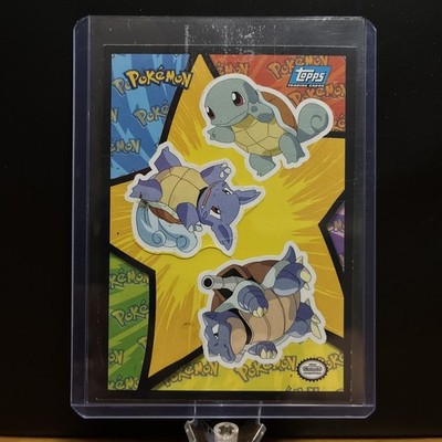1999 Topps Sticker Pokemon Squirtle/Wartortle/Blastoise LP/NM puzzle BLUE logo