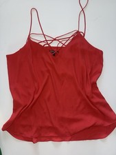Express Red Strappy V-Neck Camisole Tank Sleeveless Top Size L