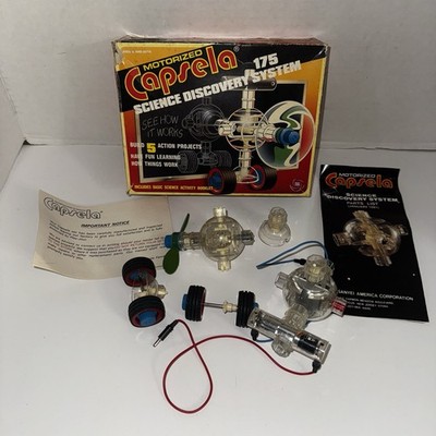 Vintage 1990 Capsela 175 Motorized Science Discovery System Boxed Set