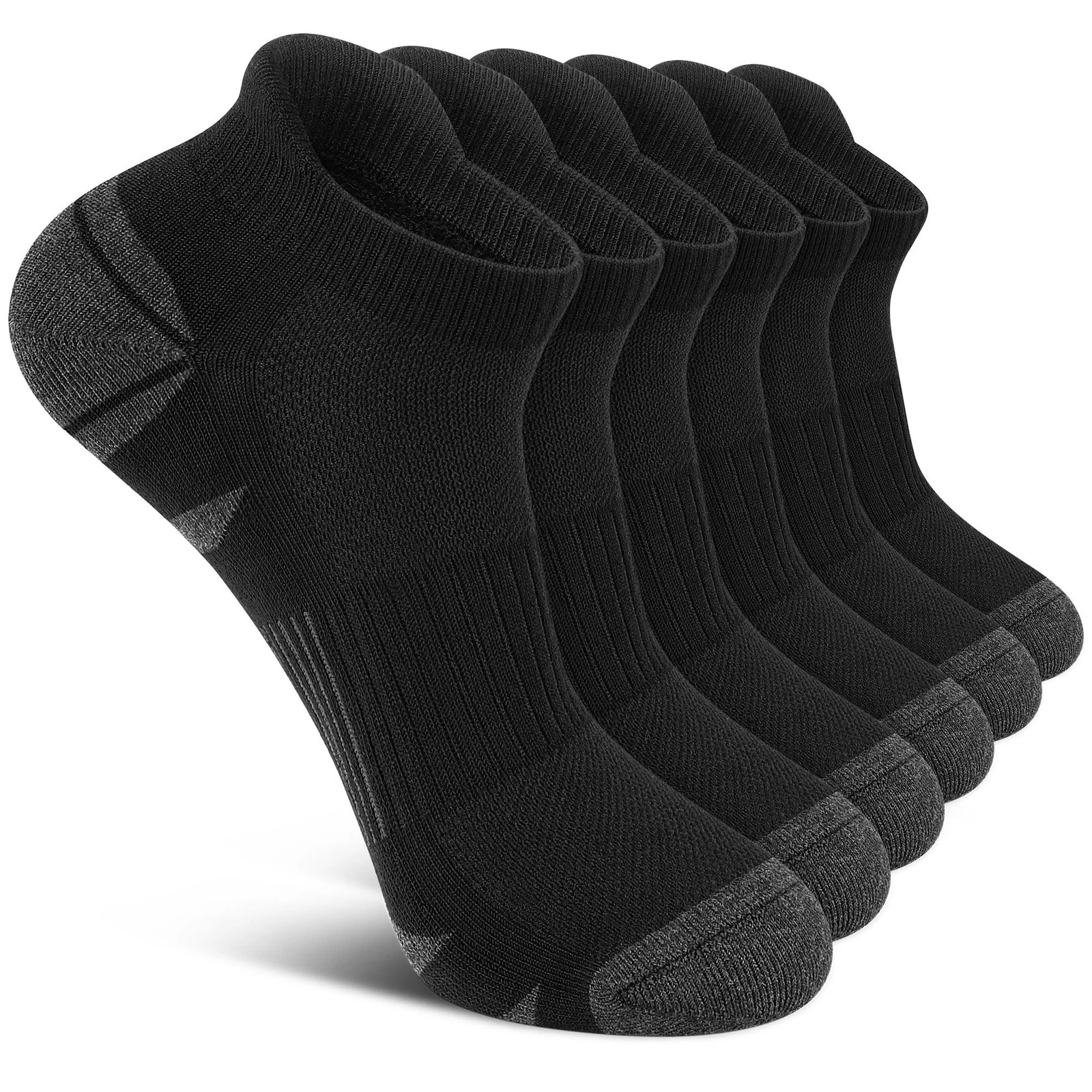 6 Pairs Low Cut Ankle Socks, Cushioned Athletic Socks for Men Women - Running...