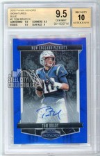 Tom Brady 2018 Panini Honors Blue Autograph Card #1 3/4 BGS 9.5