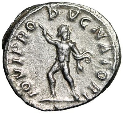 Severus Alexander AR Denarius ''Jupiter Hurling Thunderbolt'' Near Extremely Fine