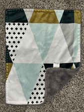 Love Bug Baby Bedding Triangles/Gray Faux Fur Security Blanket/Lovey