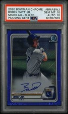 2020 Bowman Chrome Bobby Witt Jr. #BMABWJ AUTO Blue Ref 071/150 PSA/DNA 10/10