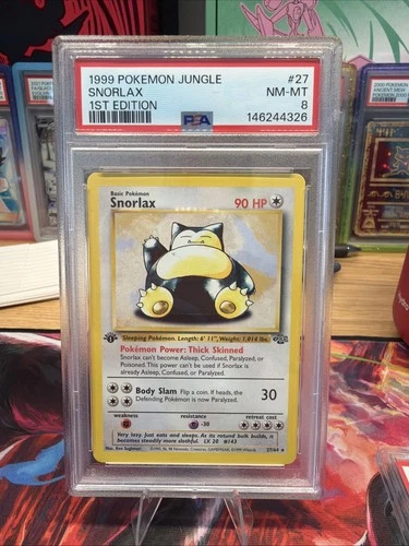 PSA 8 1st Edition Jungle Snorlax #27 Non Holo Pokemon Slab Graded