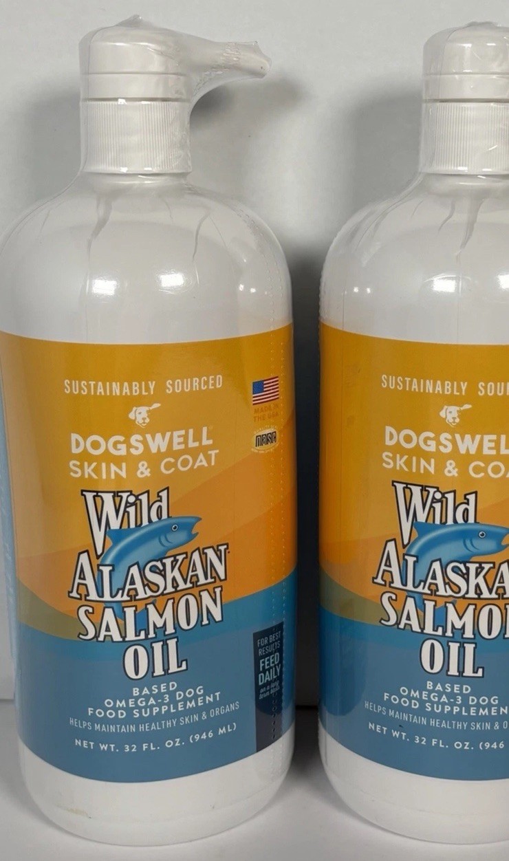 2 Bottles-Dogswell Skin & Coat Wild Alaskan Salmon Oil for D