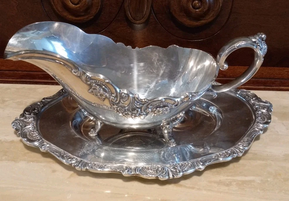 【Wallace】グレービーボート下皿付 【シルバープレート】 Wallace Antique US Silver-Plated Sauce Boats for sale | eBay