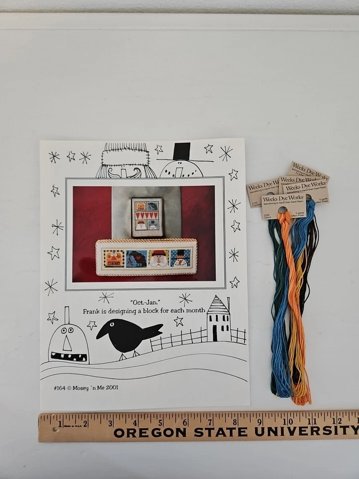 Mosey 'N Me FOUR IN A ROW STRIP Counted Cross Stitch Pattern & 5X WDW Floss - Image 3 of 4