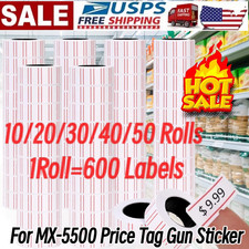 For MX-5500 Price Tag Gun Sticker Red line 600 Labels per Roll US STOCK 🔥
