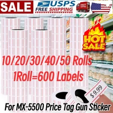 For MX-5500 Price Tag Gun Sticker Red line 600 Labels per Roll US STOCK 🔥