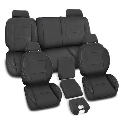 Fit For 2014-2018 Chevrolet Silverado LT Double Cab Seat Covers Full Set Black