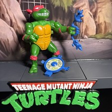 Vintage 1990 TMNT Breakfightin' Raphael Near Complete Wacky Action Figure