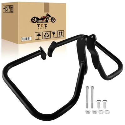 TDZ MOTO Black Saddlebag Guard Support Rail for Harley Softail FLST FLSTC