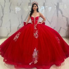 Ball Gown Quinceanera Dress Sleeveless Appliques Rhinestones Tulle Sweep Train