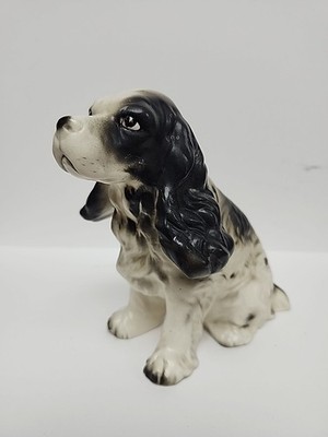 Vtg Arnart Creations English Springer Spaniel Black White Dog Figure Japan