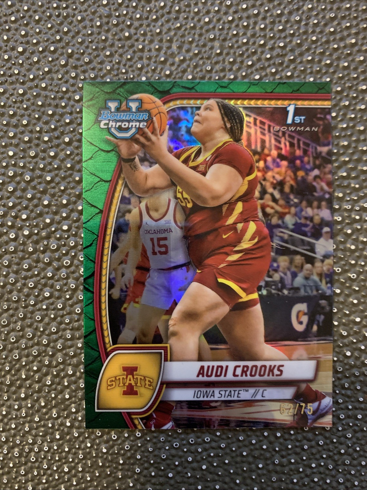 2024-25 Bowman U Chrome Audi Crooks 1st Bowman Reptilian Green Parallel 62/75