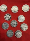LOT of 10 x 1 Gram Silver Rounds .999 Fine Fractional Indian Chief Buffalo Ag 1g