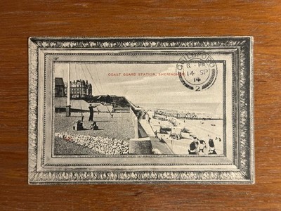 Antike Postkarte 1914 Küstenwache Station Sheringham Norfolk Jarrolds 1. Weltkrieg früh