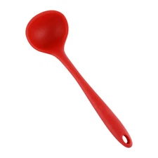 Silicone Ladle Spoon Heat Resistant Soup Ladle with Solid Coating Handle