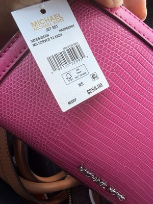 Michael Kors Jet Set Raspberry Animal Print Logo Wallet for Women