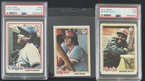 Vintage Baseball Lot ~ 1978 Topps PSA GRADED cards + PETE ROSE