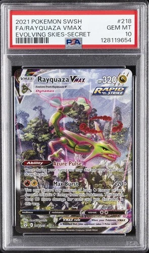 New Listing2021 POKEMON SWORD & SHIELD EVOLVING SKIES SECRET FULL ART/RAYQUAZA VMAX PSA 10