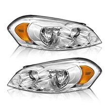 Conjunto de faros OE repuesto carcasa cromada A ámbar reflector lente transparente